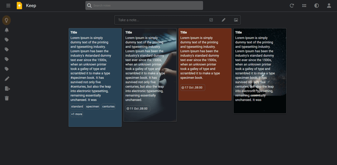 Google Keep Clone